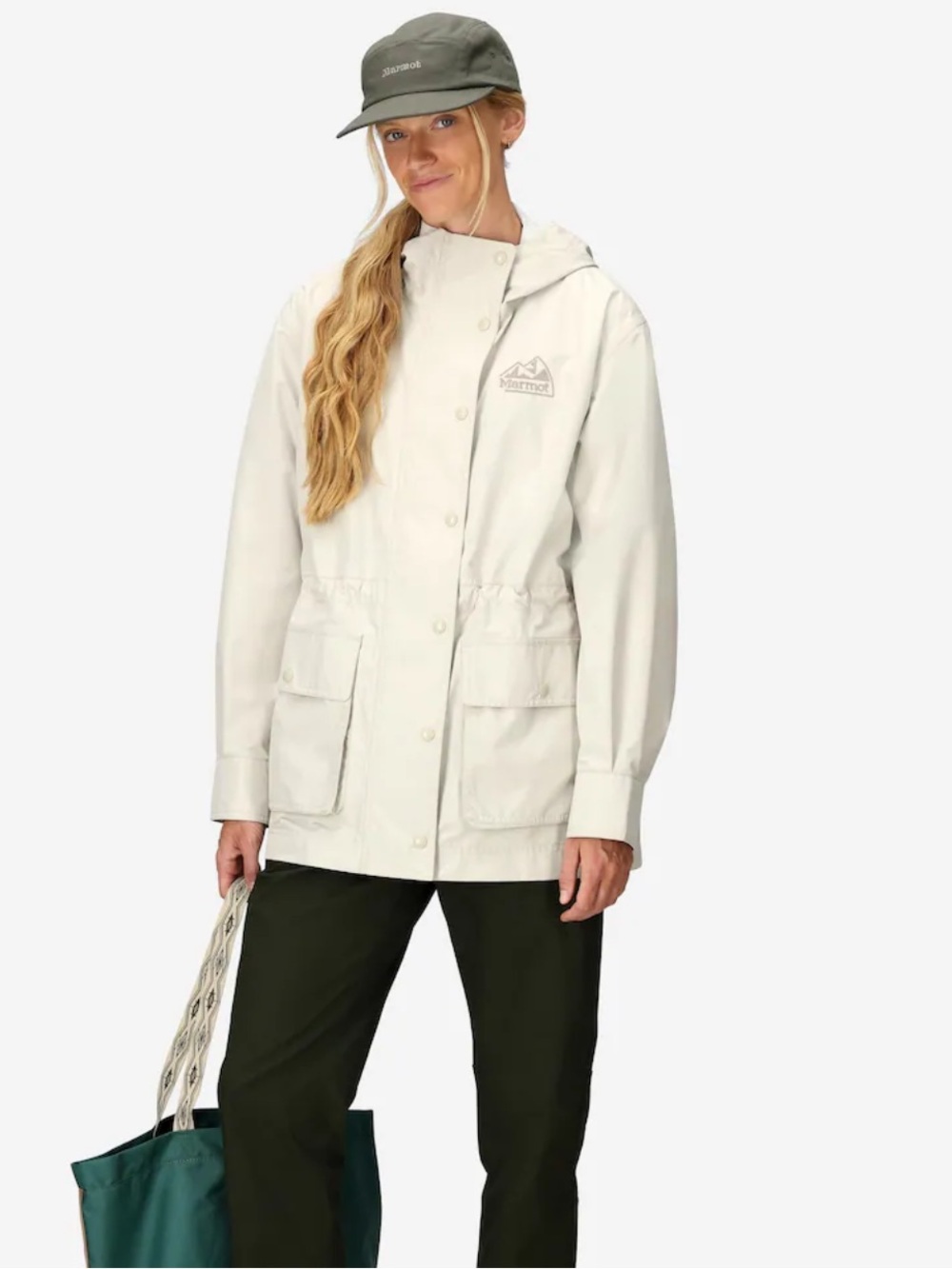 Marmot ‘78 All Weather Rain Waterproof Parka Lightweight Cream Retro Coat Size L